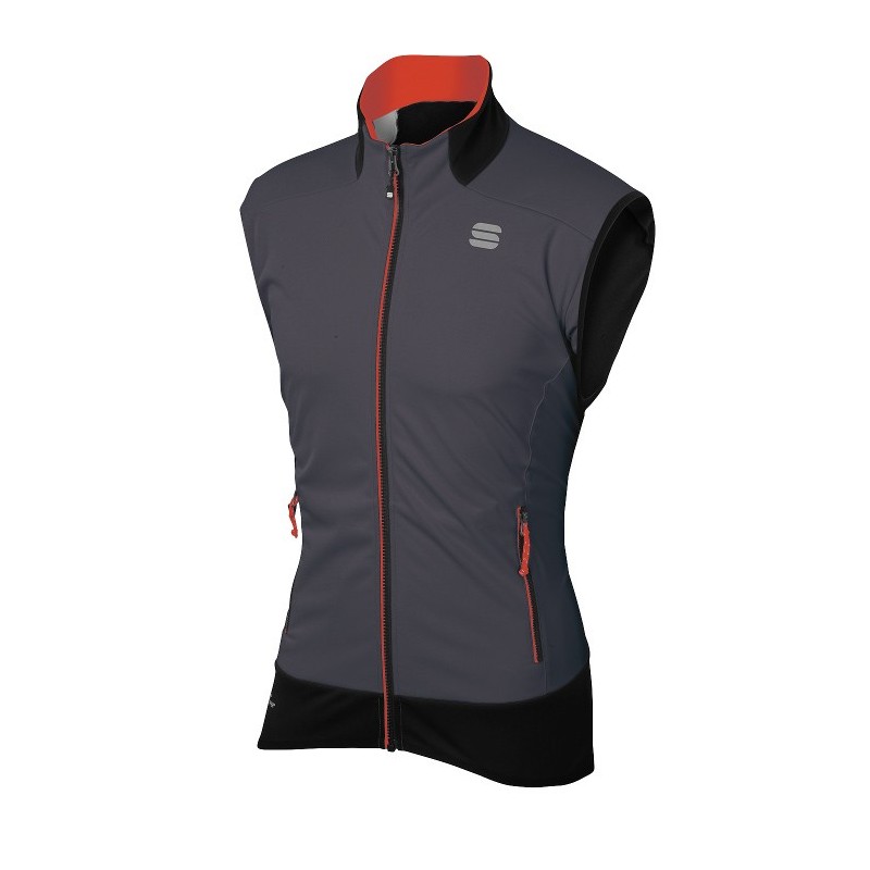Sportful Apex 2 WS Weste Anthrazitgrau-rot fluo Sportful Apex 2 WS Weste Anthrazitgrau-rot fluo
